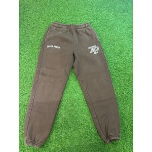 Inaka Power Brown Graphic Sweatpants Mens Small Joggers Fleece IP Logo